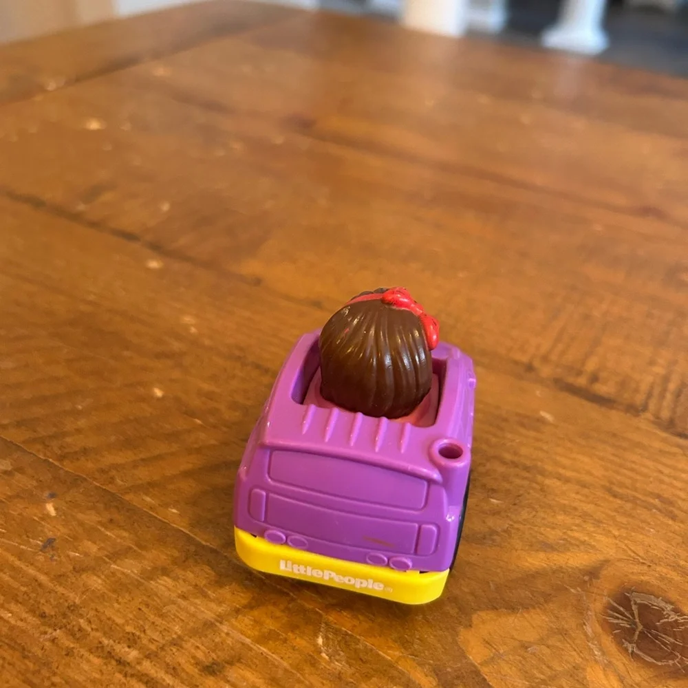 Fisher Price Little People Mia purple car wheelie as is